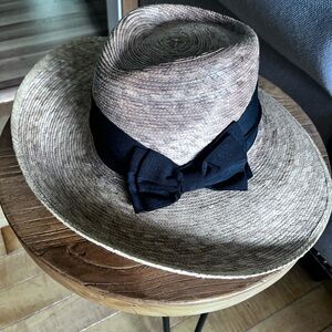 Stylish Tula Pilar Straw Sunhat with Wide Black Band & Bow